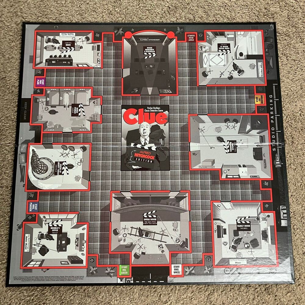 CLUE Alfred Hitchcock Edition Board Game USAopoly Replacement Game Board Only